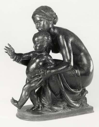 Statue of sculptor's wife and toddler child